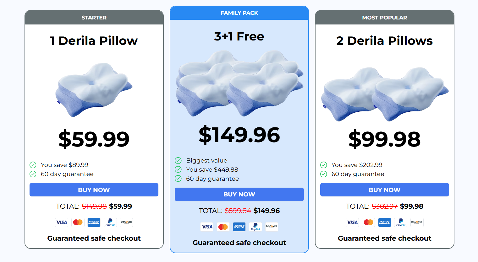 Derila Ergo Pillow Pricing